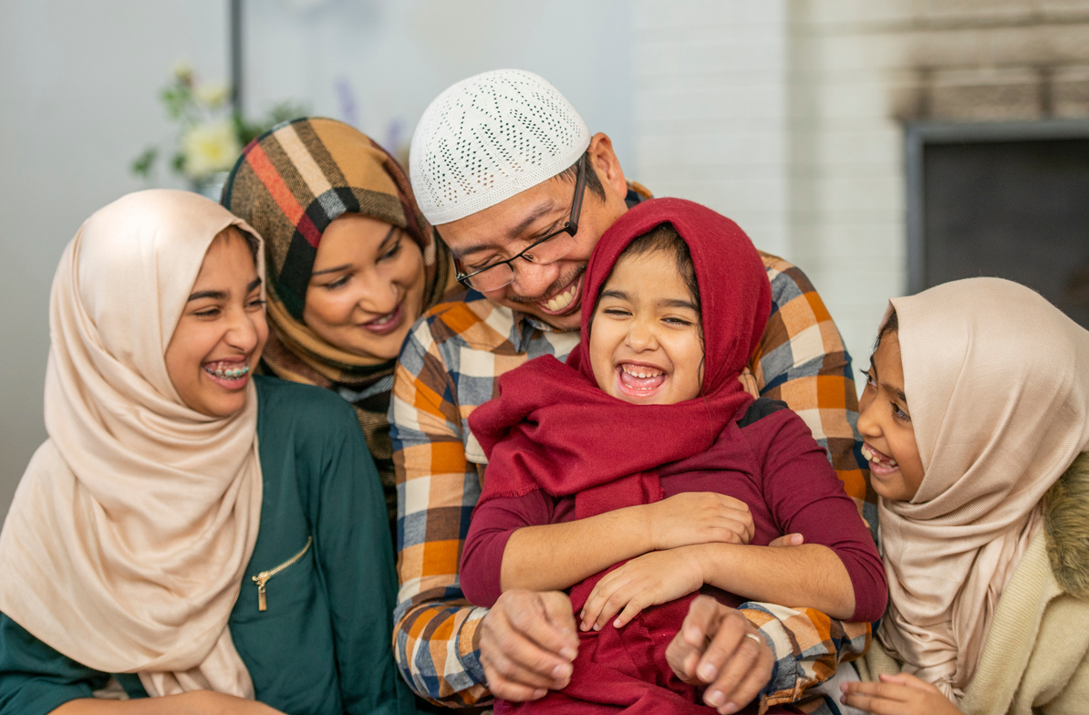 Adorable muslim family